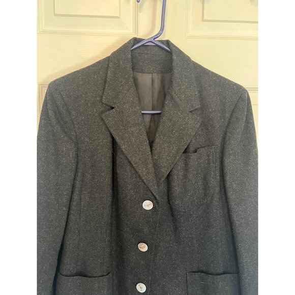 Vintage The Comodore Charcoal Grey Women's Career Wear Wool Blazer Medium - Picture 2 of 11